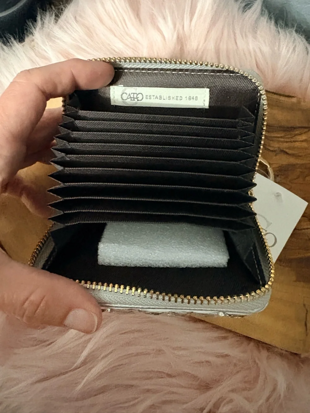 CATO Iridescent Crystal Embellished Key Chain Wallet - Silver #2004